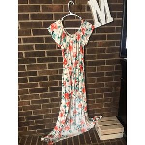 Floral romper with long skirt